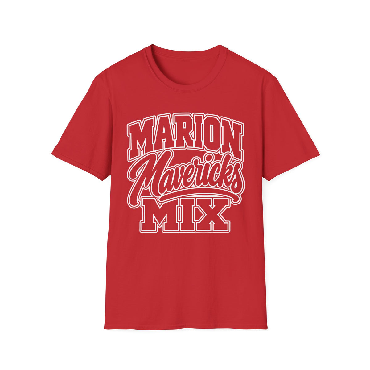 Marion Mix Mavericks Outline Adult Tee ( Teacher Grade Level Colors)