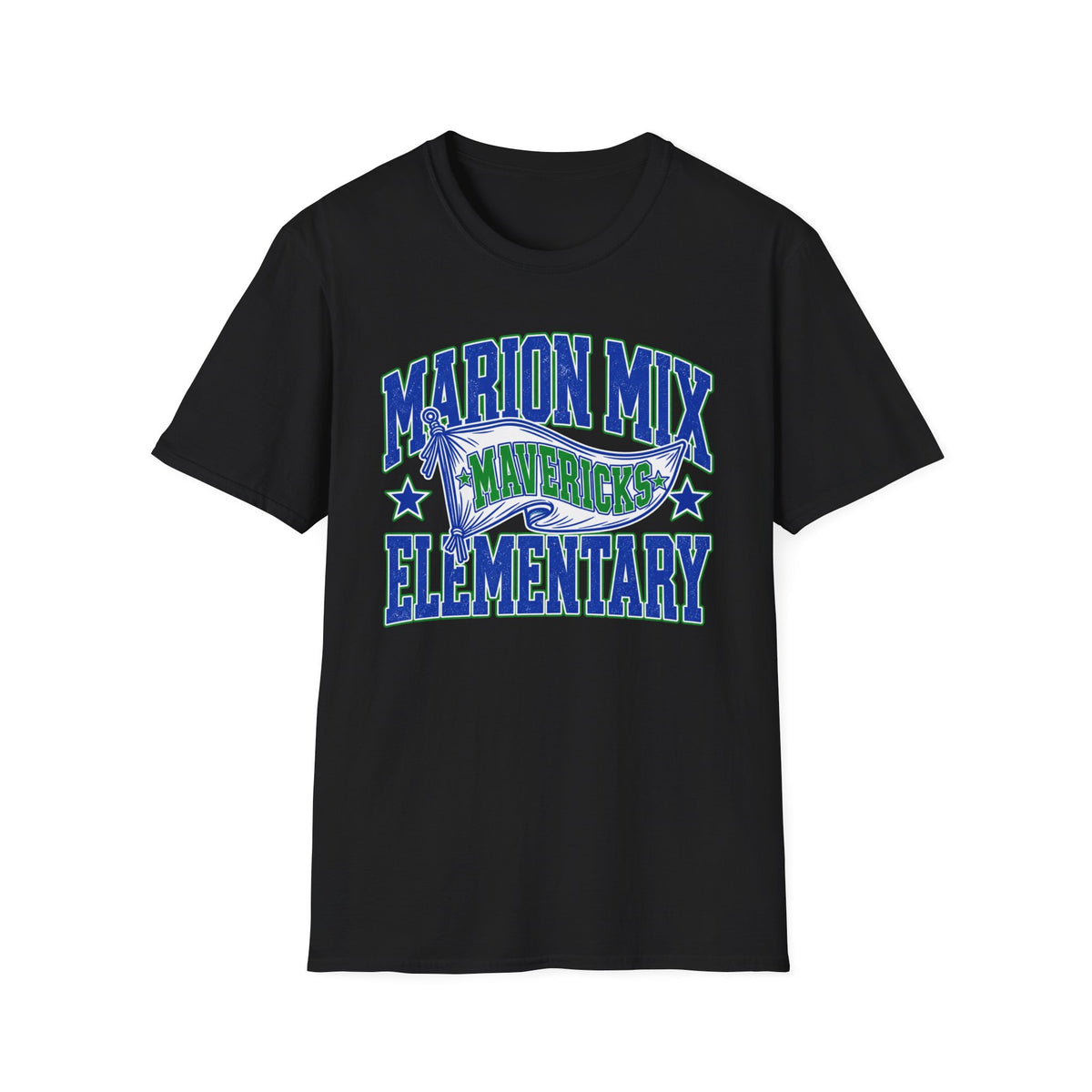 Marion Mix Mavericks Elementary T-Shirt — School Spirit Tee for Students & Staff — Unisex Adult Tee