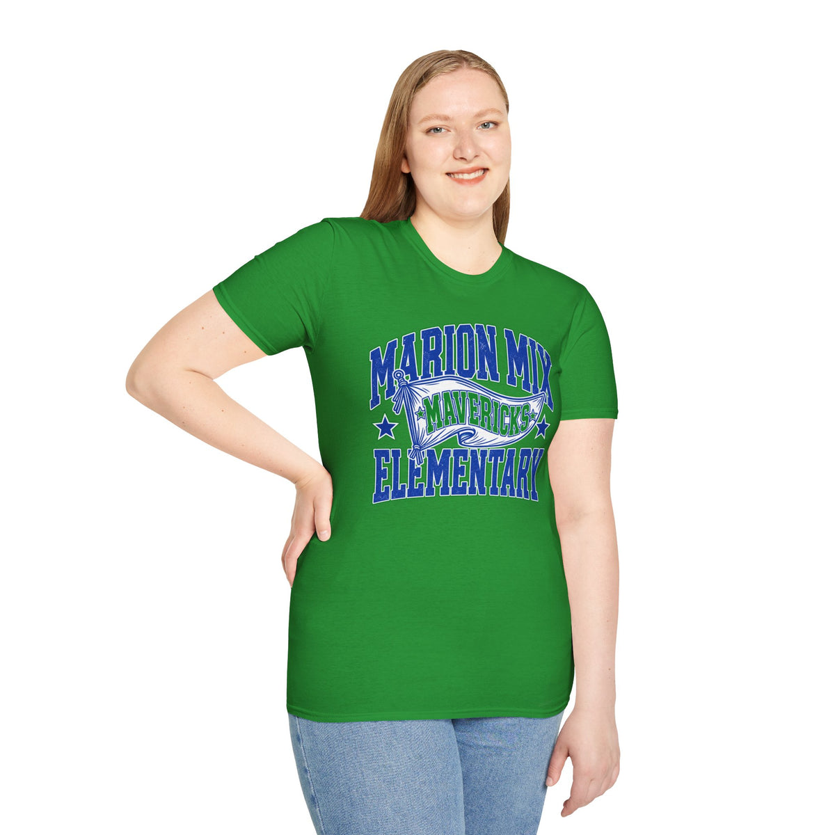Marion Mix Mavericks Elementary T-Shirt — School Spirit Tee for Students & Staff — Unisex Adult Tee
