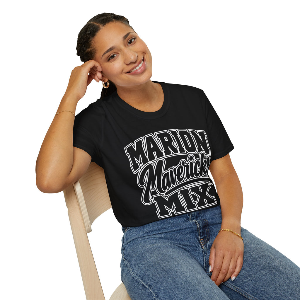 Marion Mix Mavericks Outline Adult Tee ( Teacher Grade Level Colors)