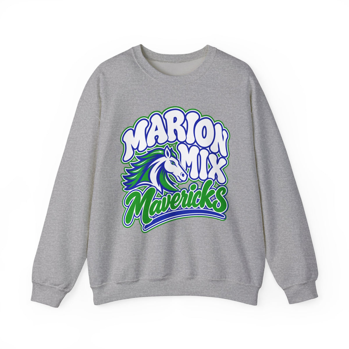 Marion Mix Mavericks Retro Bubble Adult Crewneck Sweatshirt