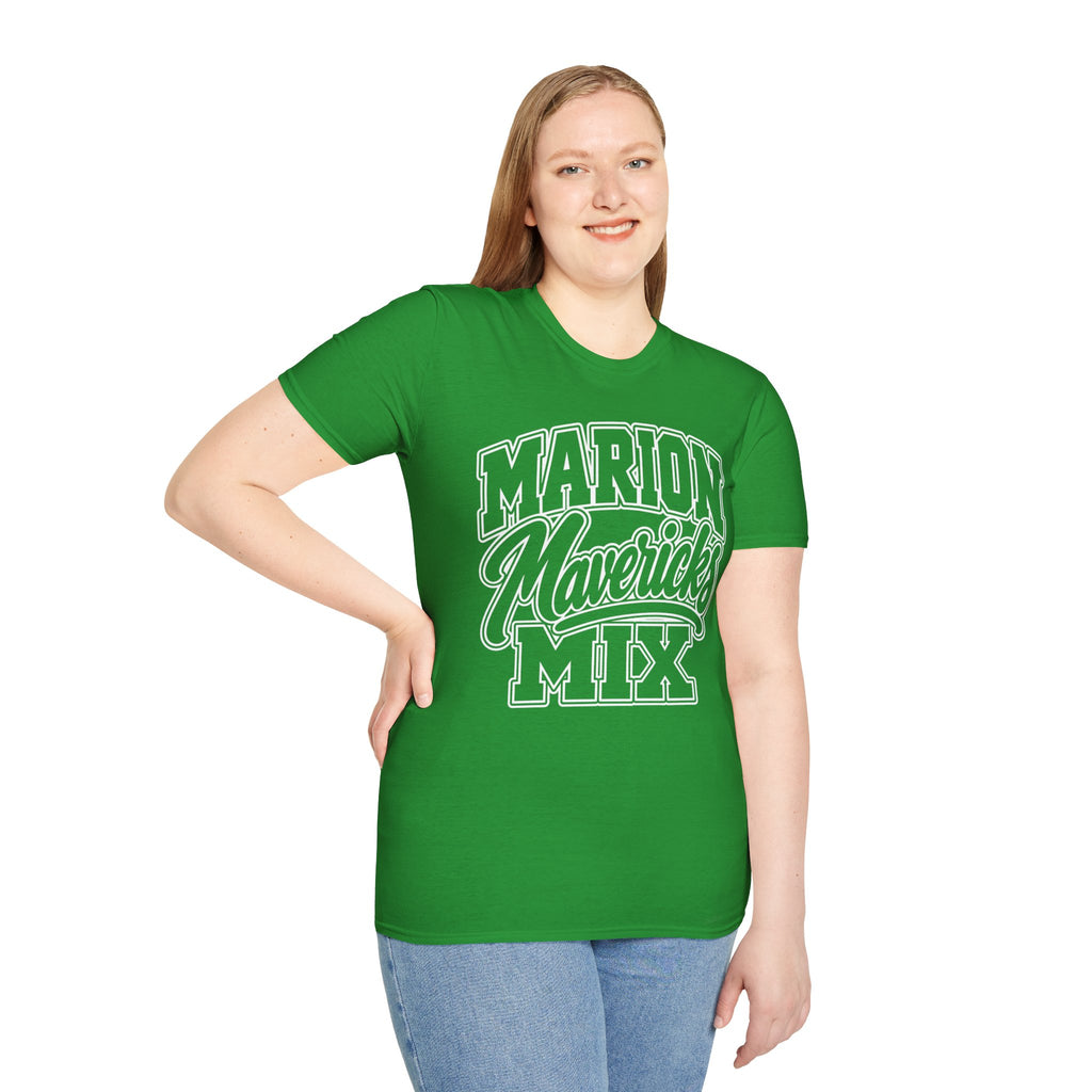 Marion Mix Mavericks Outline Adult Tee ( Teacher Grade Level Colors)