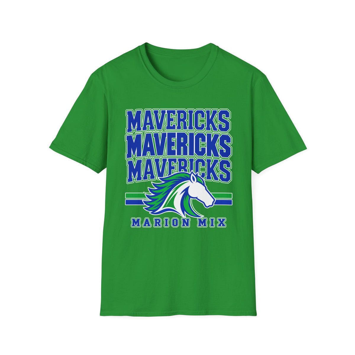 Marion Mix Mavericks Stacked Tee— Unisex Adult Tee