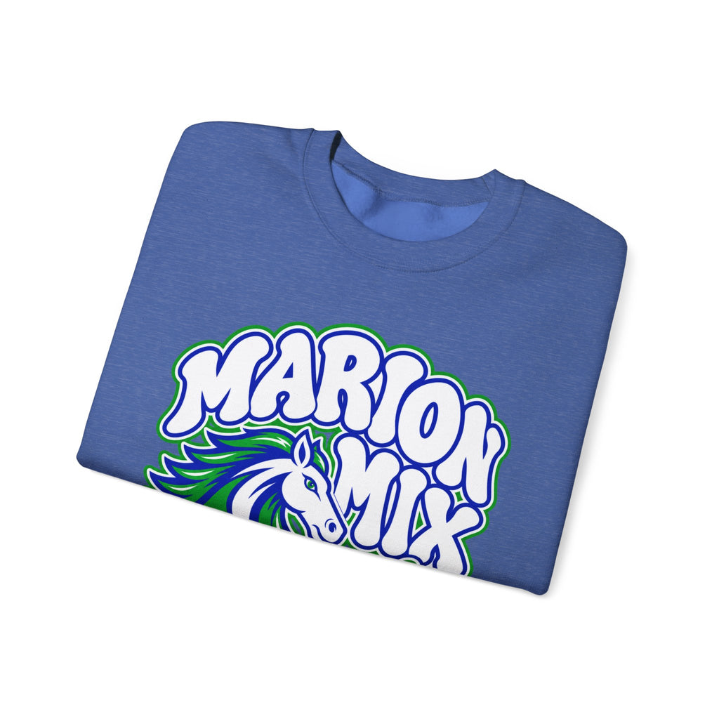 Marion Mix Mavericks Retro Bubble Adult Crewneck Sweatshirt