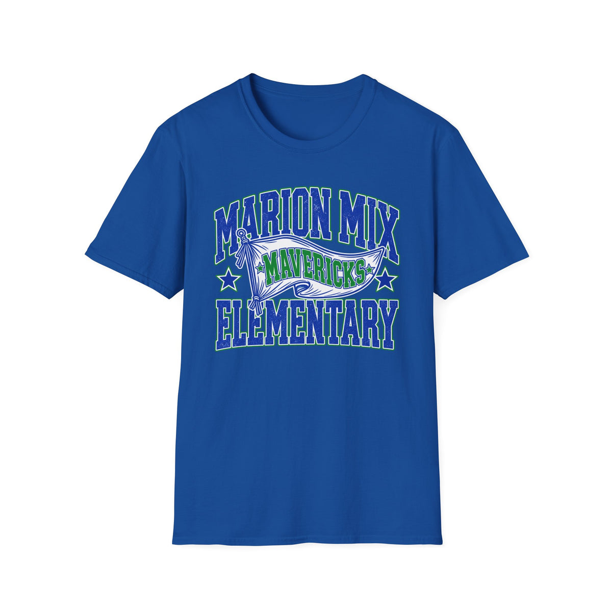 Marion Mix Mavericks Elementary T-Shirt — School Spirit Tee for Students & Staff — Unisex Adult Tee