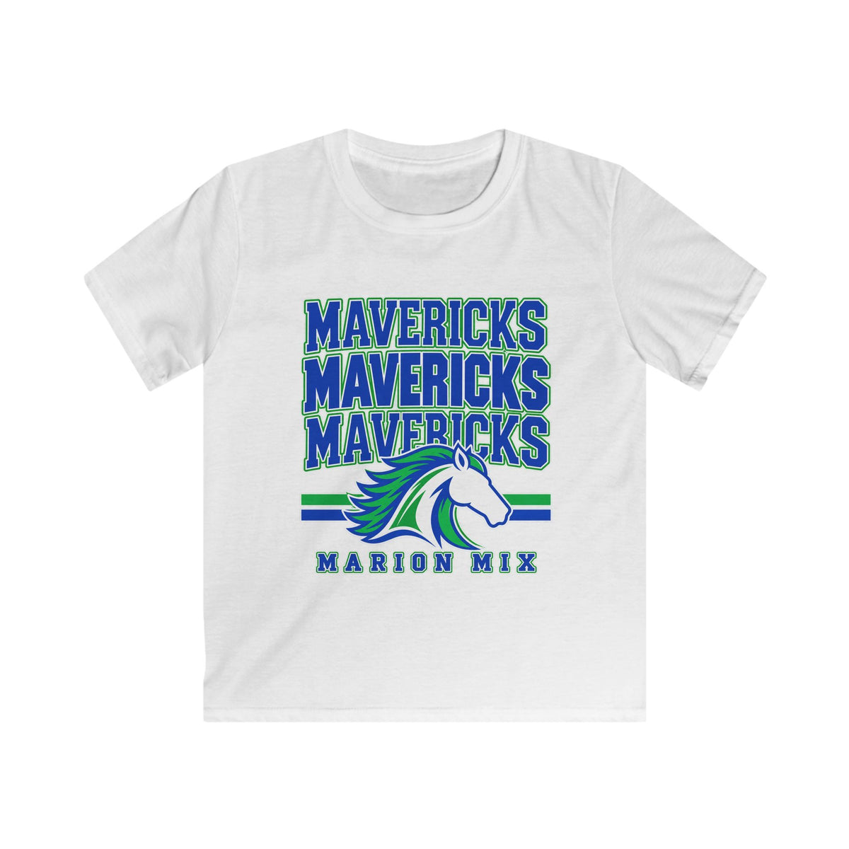 Marion Mix Mavericks Stacked Youth Tee