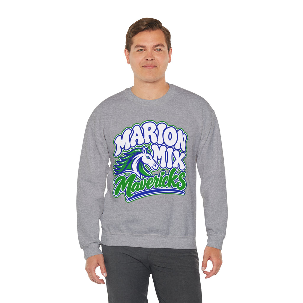 Marion Mix Mavericks Retro Bubble Adult Crewneck Sweatshirt
