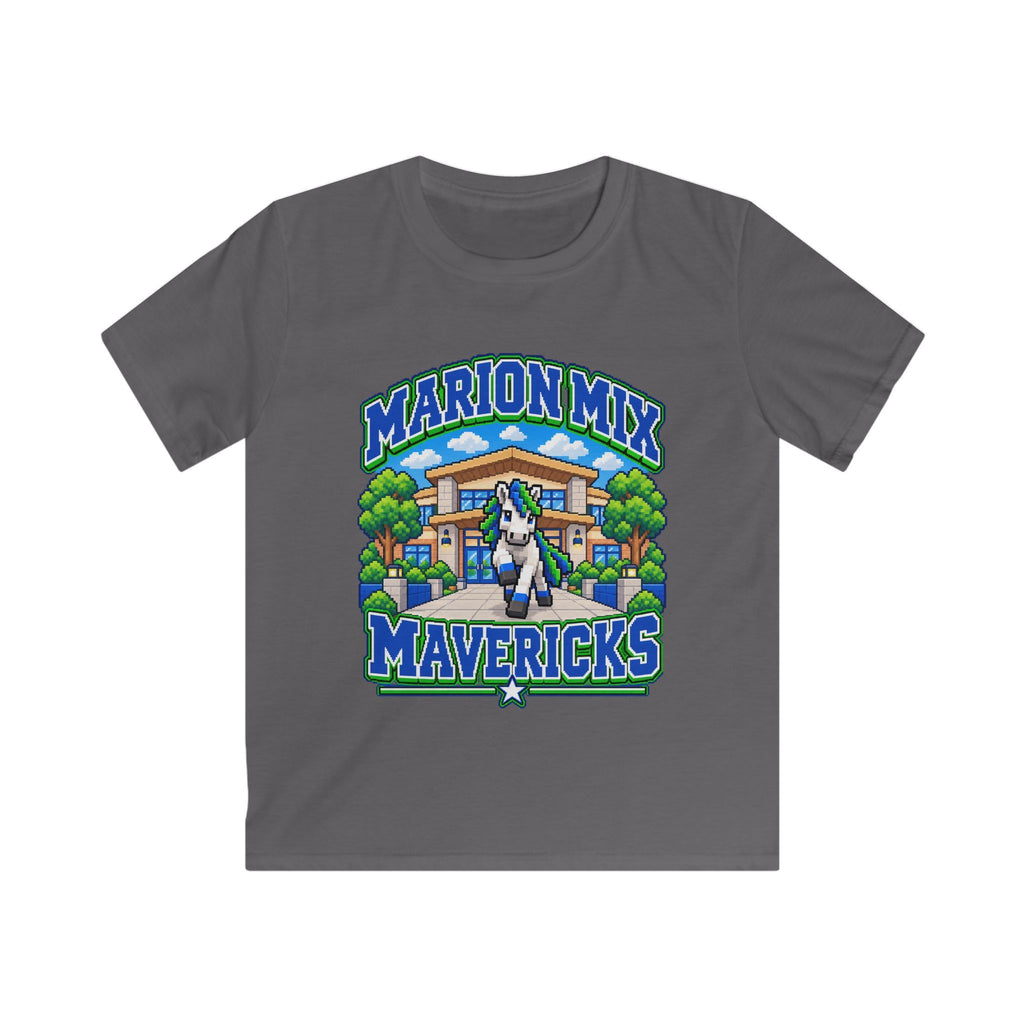 Marion Mix Mavericks Pixel Art Youth Tee