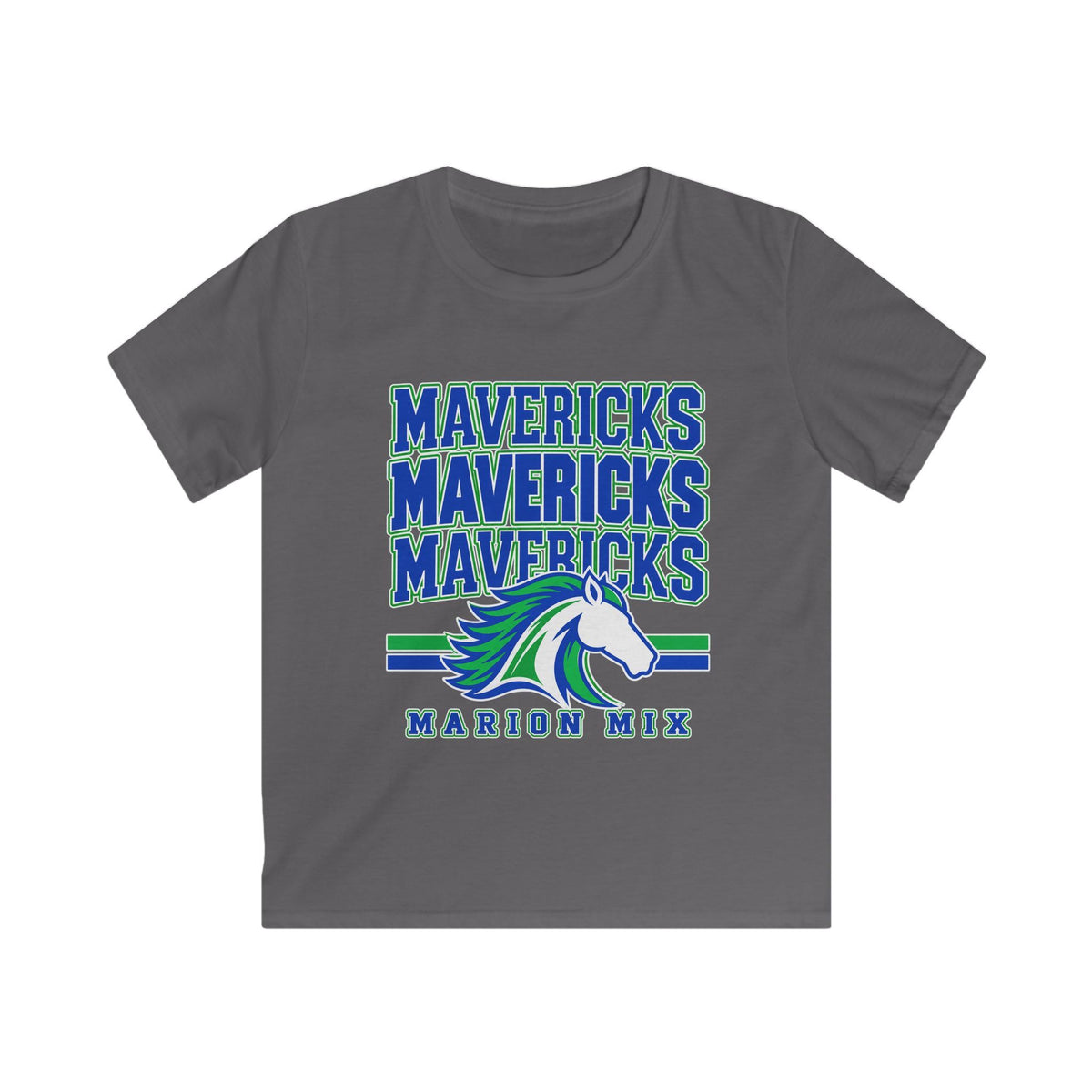 Marion Mix Mavericks Stacked Youth Tee