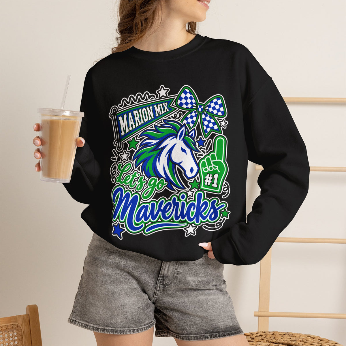 Marion Mix Let's Go Mavericks Crewneck Sweatshirt