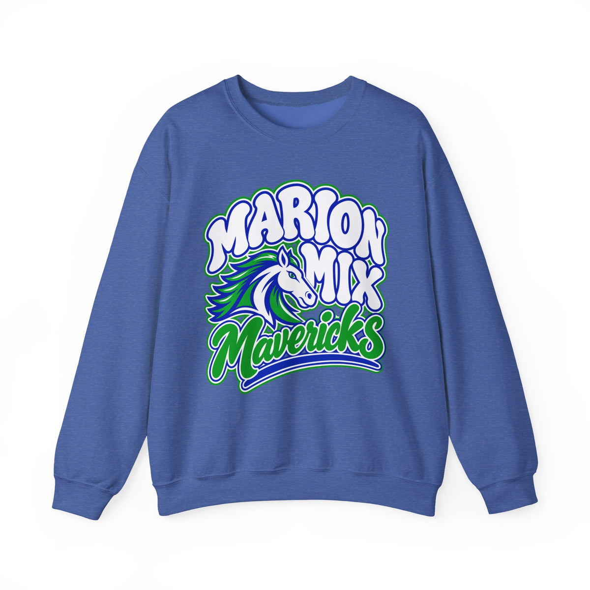 Marion Mix Mavericks Retro Bubble Adult Crewneck Sweatshirt
