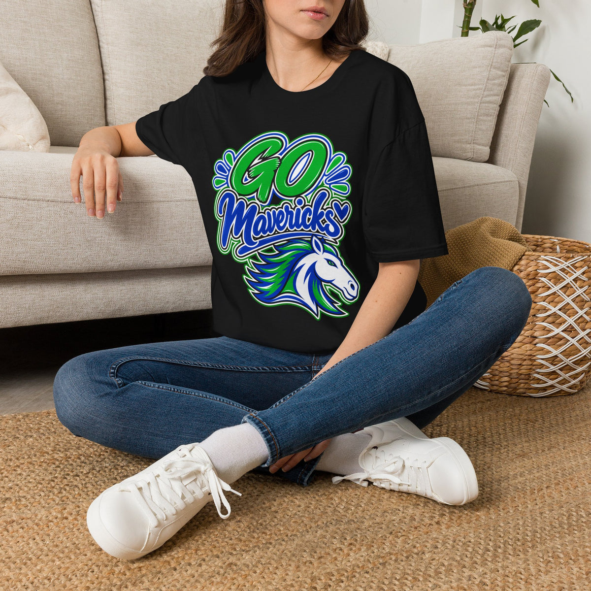 Go Mavericks Horse Mascot T-Shirt | School Sports Spirit