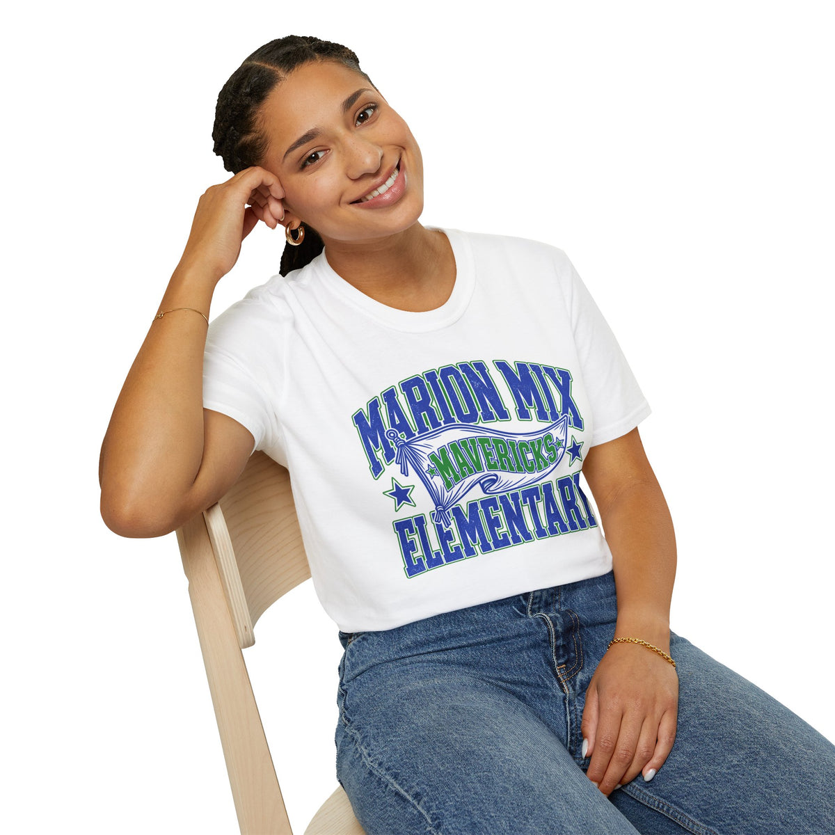Marion Mix Mavericks Elementary T-Shirt — School Spirit Tee for Students & Staff — Unisex Adult Tee