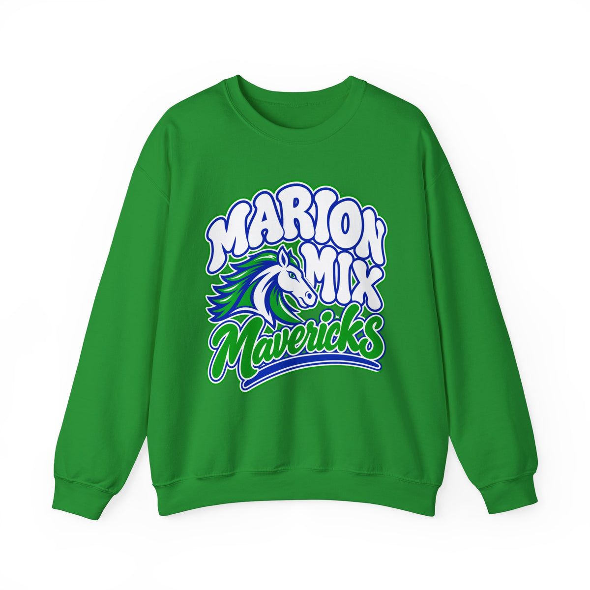 Marion Mix Mavericks Retro Bubble Adult Crewneck Sweatshirt