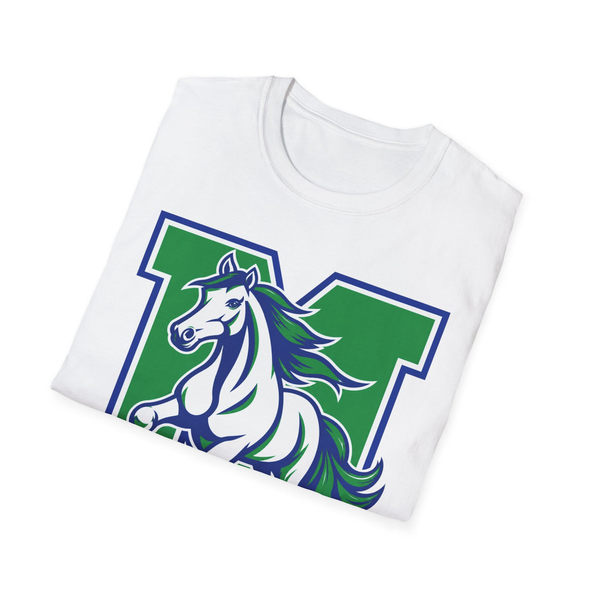 Mustang M Letter T-Shirt — Galloping Horse School Spirit Tee