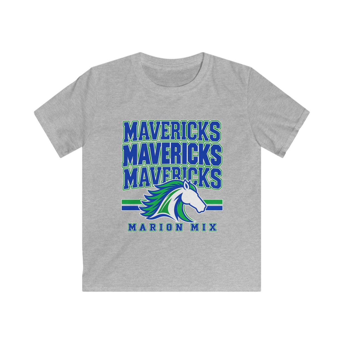Marion Mix Mavericks Stacked Youth Tee
