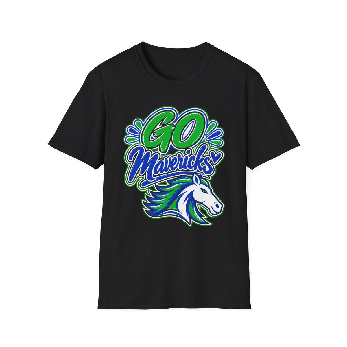 Go Mavericks Horse Mascot T-Shirt | School Sports Spirit
