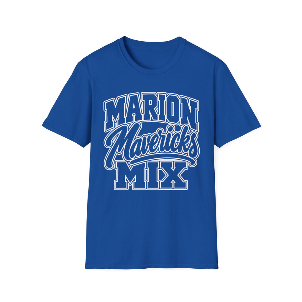 Marion Mix Mavericks Outline Adult Tee ( Teacher Grade Level Colors)