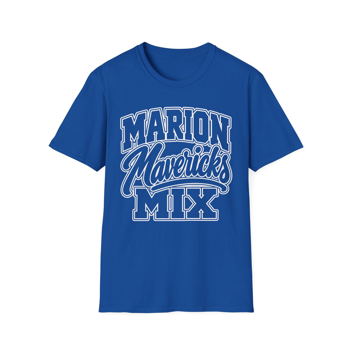 Marion Mix Mavericks Outline Adult Tee ( Teacher Grade Level Colors)