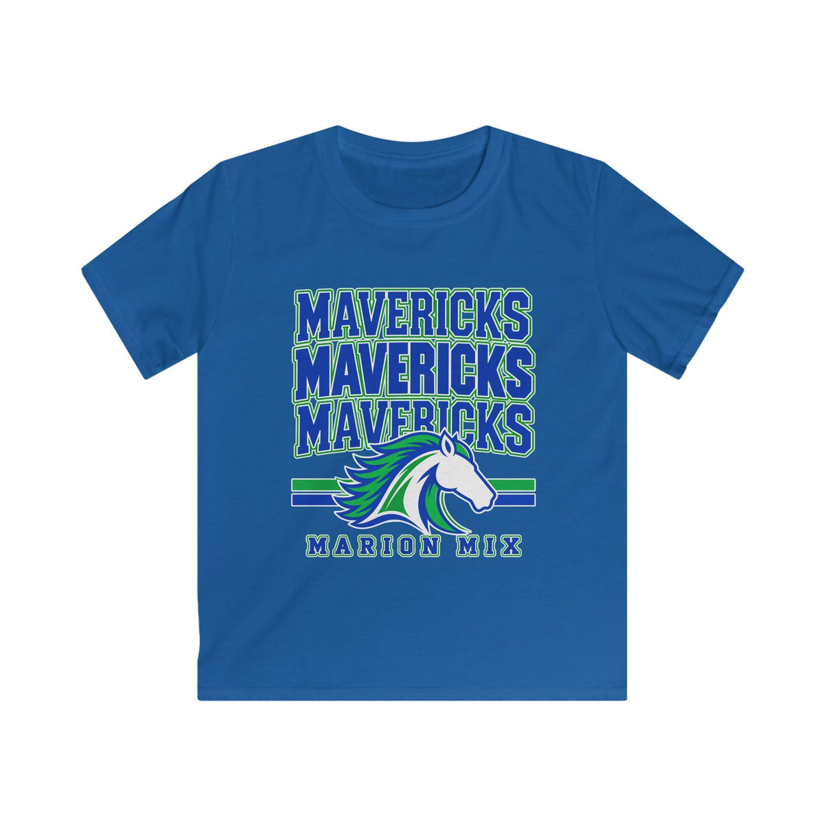 Marion Mix Mavericks Stacked Youth Tee