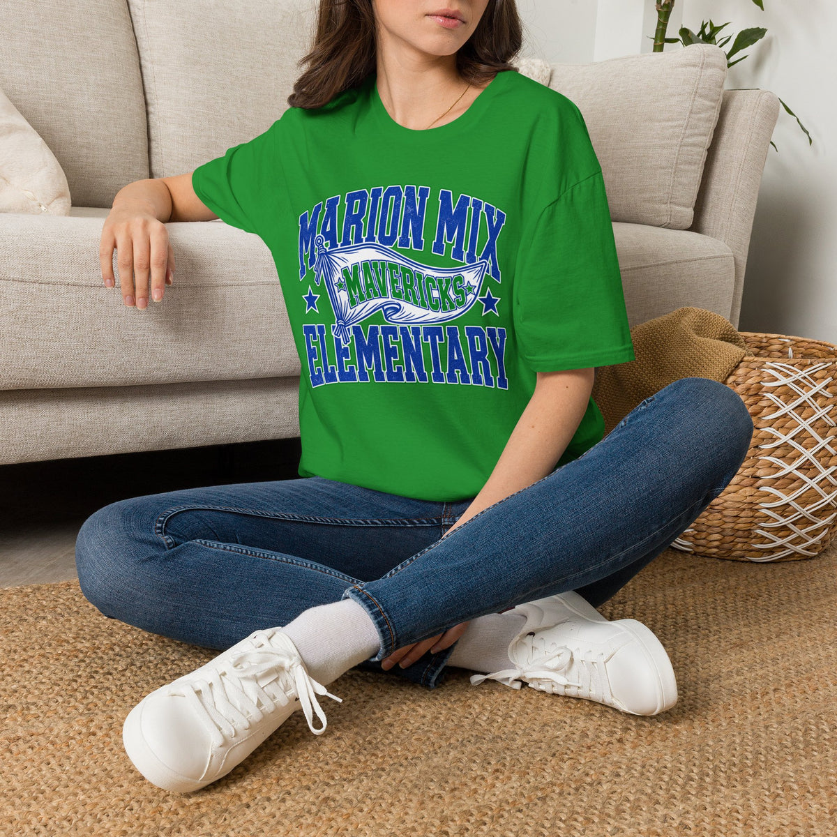 Marion Mix Mavericks Elementary T-Shirt — School Spirit Tee for Students & Staff — Unisex Adult Tee