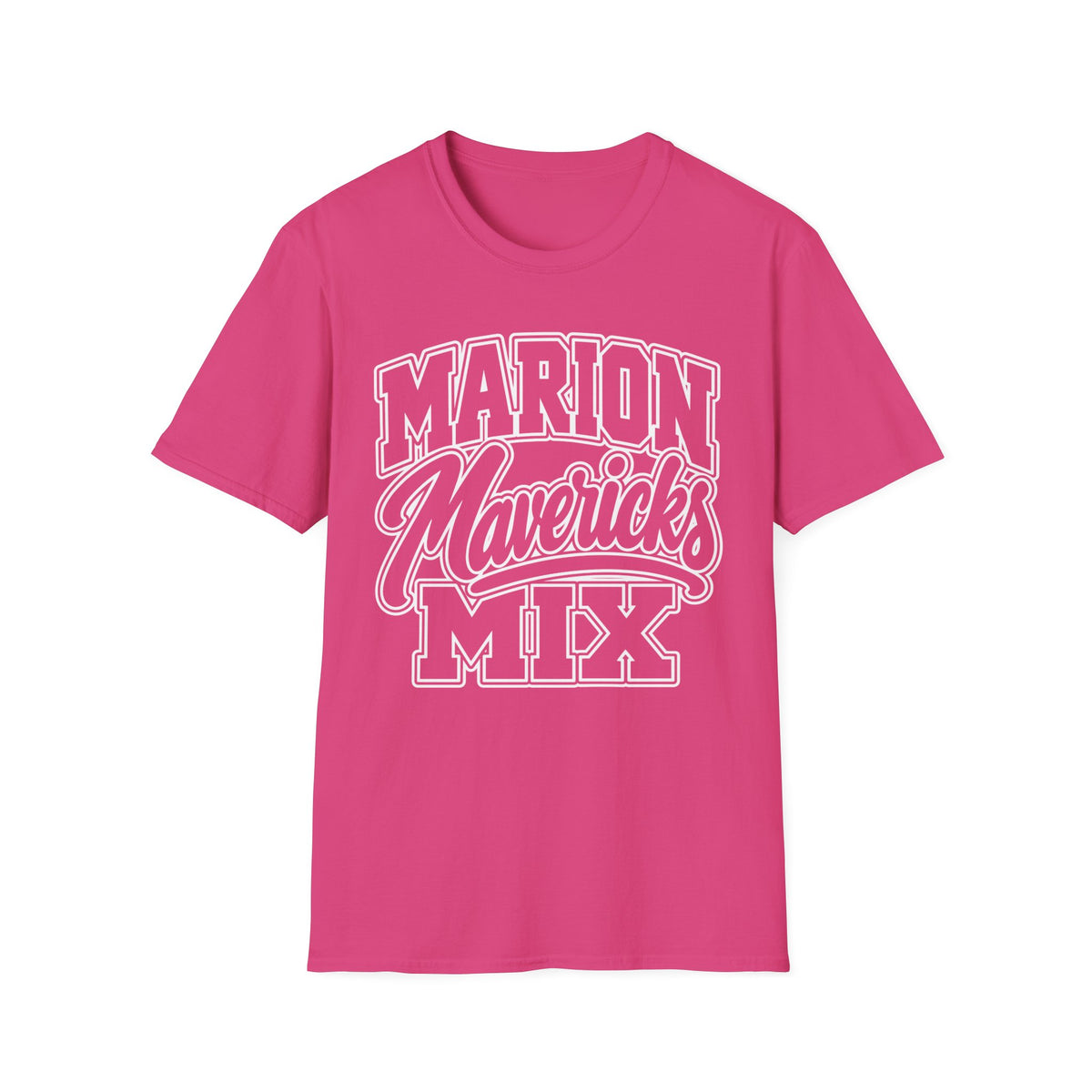 Marion Mix Mavericks Outline Adult Tee ( Teacher Grade Level Colors)