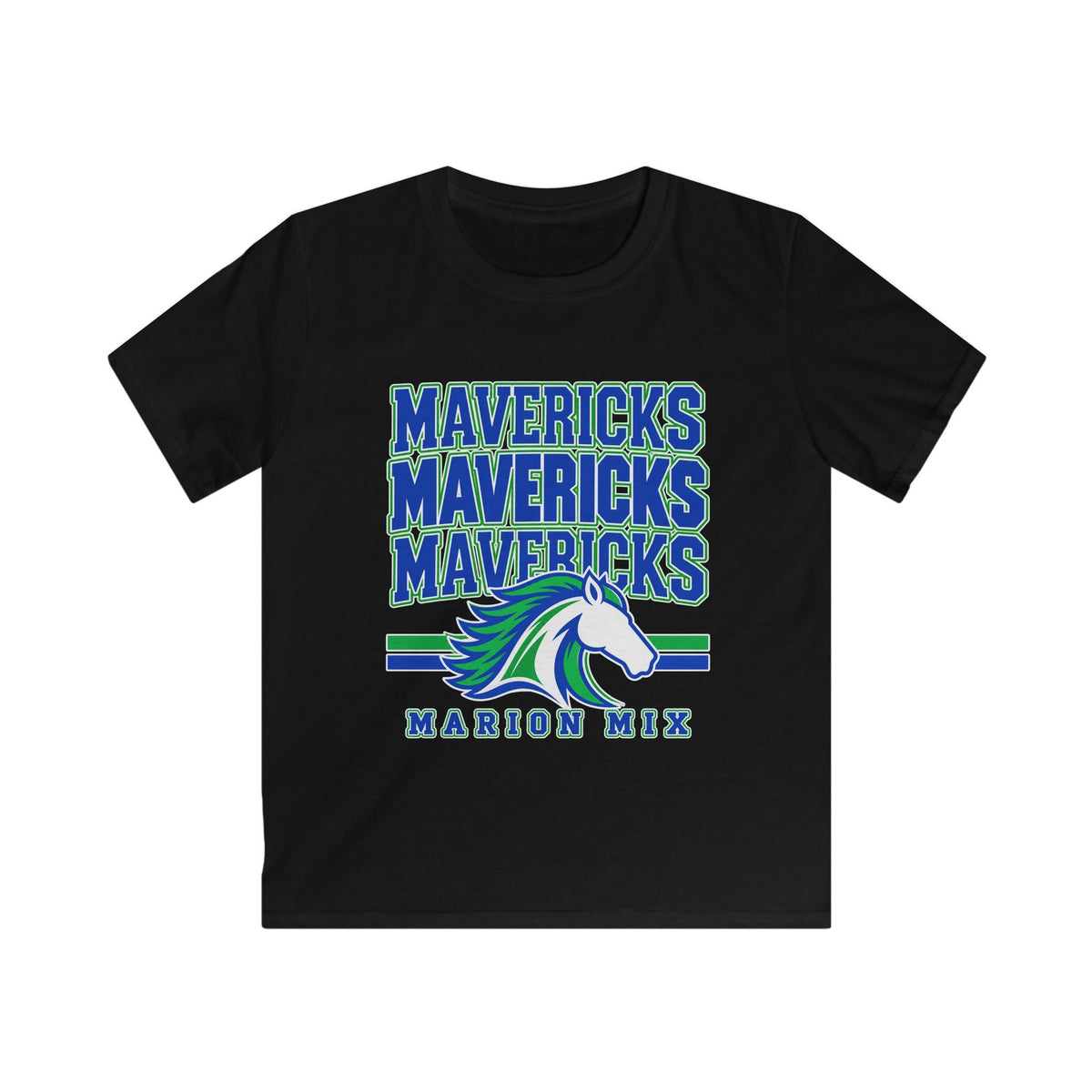 Marion Mix Mavericks Stacked Youth Tee