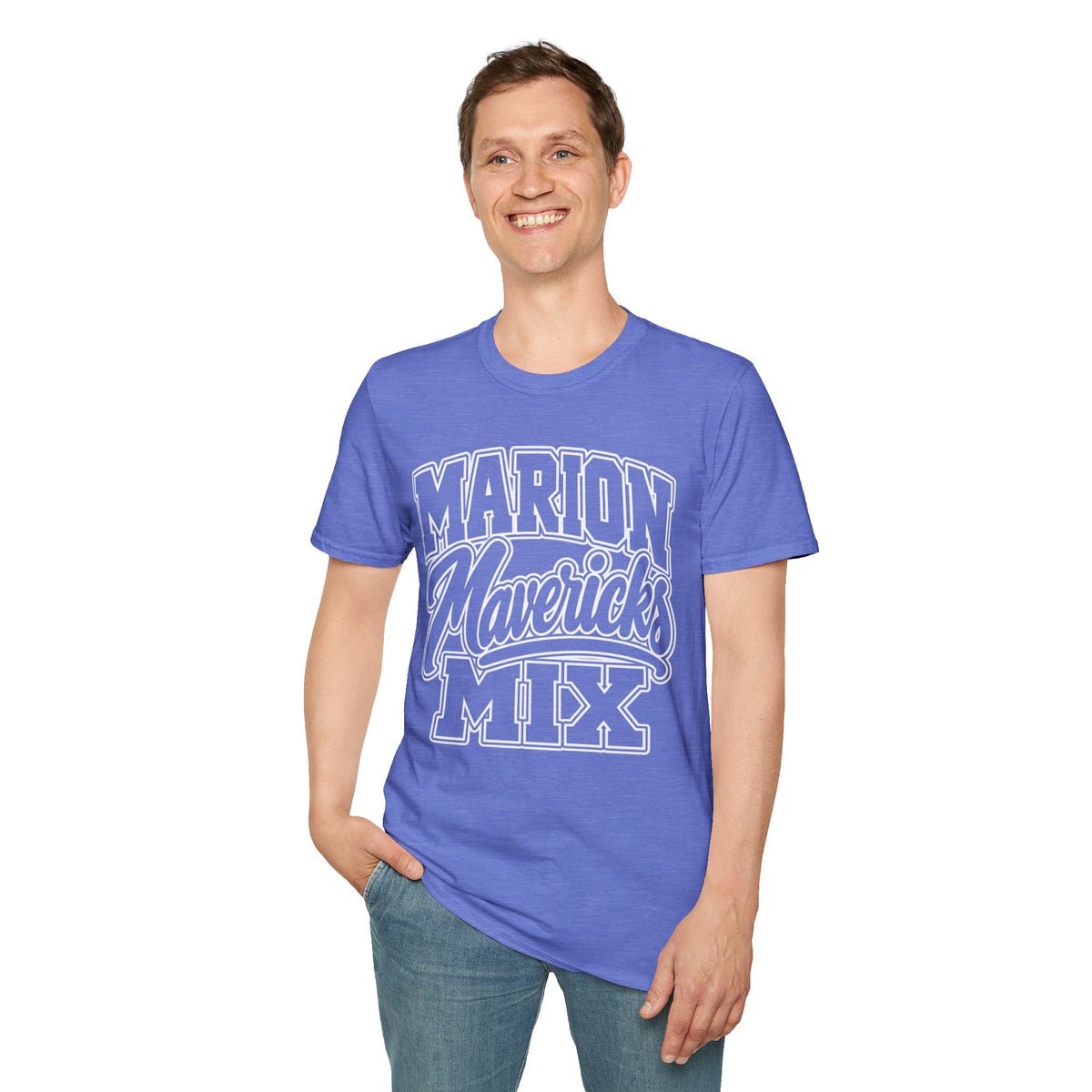 Marion Mix Mavericks Outline Adult Tee ( Teacher Grade Level Colors)