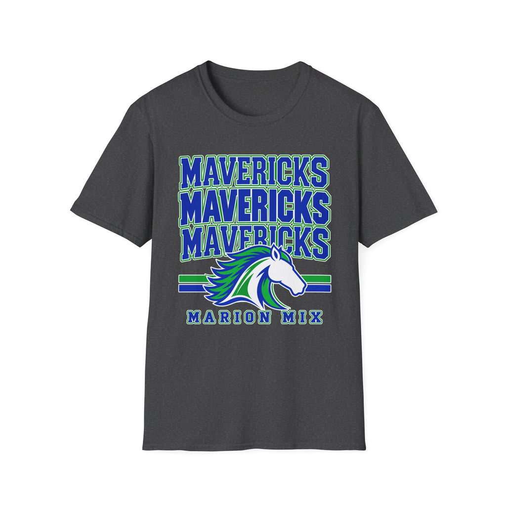 Marion Mix Mavericks Stacked Tee— Unisex Adult Tee